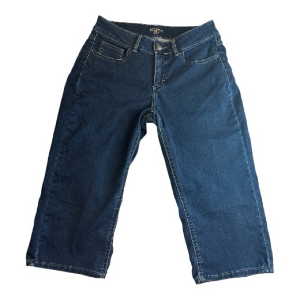 Riders by Lee Women's Blue Denim Cropped Jeans Button Zip Pockets 5-Pocket